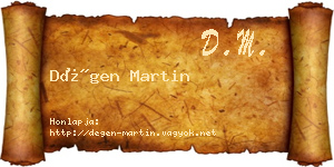 Dégen Martin névjegykártya